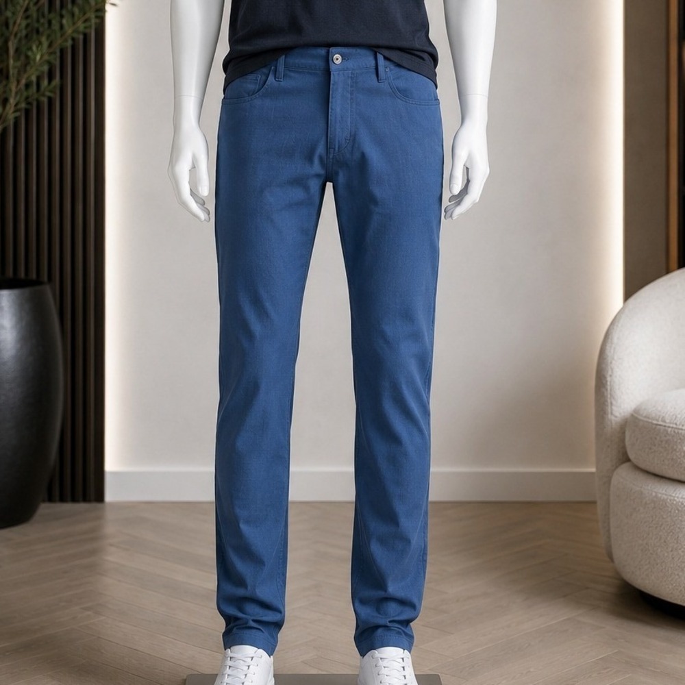 Robert Graham Mens Pants Performance Stretch Textured Blue Chino Size 40